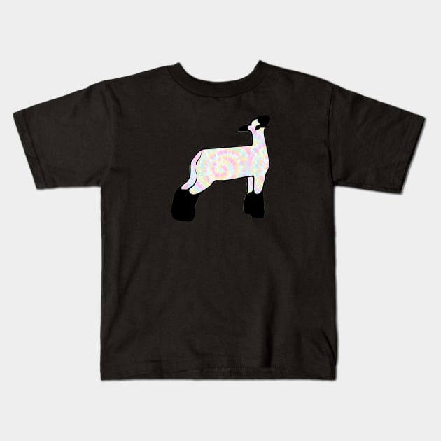 Rainbow Tie Dye Market Wether Lamb Silhouette 1 - NOT FOR RESALE WITHOUT PERMISSION Kids T-Shirt by l-oh